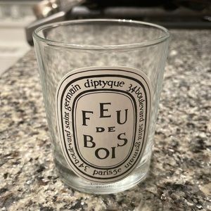 Empty full size Feu de Bois Diptyque candle holder